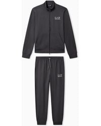 EA7 - Visibility Trainingsanzug Aus Reiner Baumwolle Mit Reißverschluss - Lyst