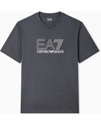 EA7 - Visibility Cotton-Jersey Crew-Neck T-Shirt - Lyst