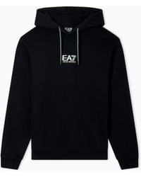 EA7 - Visibility Cotton Hooded Sweatshirt - Lyst