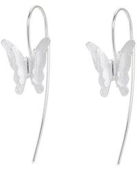 E&e Sterling Silver Butterfly Earrings - Multicolor