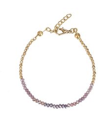 E&e Tone-on-tone Friendship Bracelet In Gold Plated - Purple