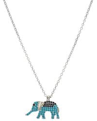 E&e Silver Elephant Necklace - Multicolour