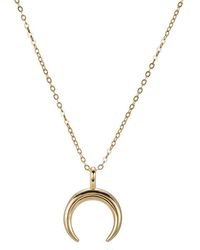 E&e Sterling Silver Crescent Moon Necklace - Metallic