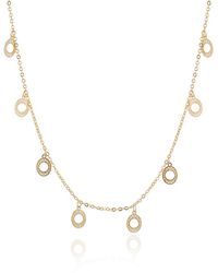 E&e Gold Plated Dangly Circle Necklace - Black