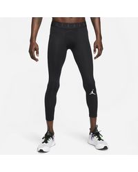 Nike Synthetic Pro 3/4 Basketball Tights in White/Black (White) for Men |  Lyst
