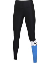 power hi shine tight in black & white nike