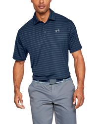 under armour men's playoff performance striped golf polo