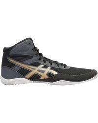 asics black and gold high tops