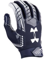 navy blue and white football gloves