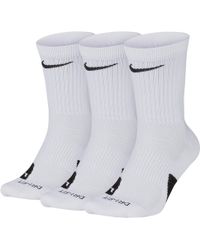 Nike Elite Crew Basketball Socks 3-pair Pack - White