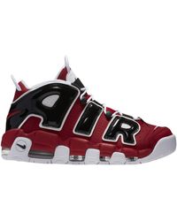nike air more uptempo black and red