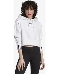 adidas originals reveal your voice ribbed side tape cropped tee