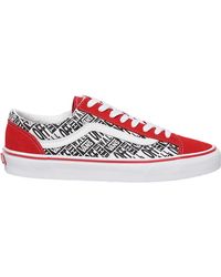 white black and red vans