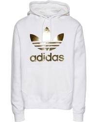 adidas trefoil hoodie black metallic gold