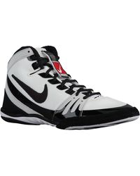 white and gold nike freeks wrestling shoes