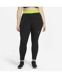 Nike Pro Shiny Tights in Black | Lyst