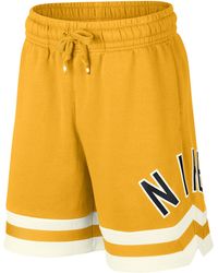 nike air fleece shorts yellow