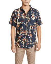 RVCA Bamboozled Short Sleeve Button-up Shirt - Blue