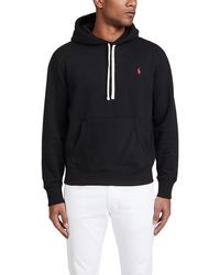 Polo Ralph Lauren Logo-embroidered Cotton-jersey Hoody - Black