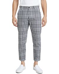 Obey Straggler Plaid Cropped Trousers - Black
