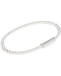 Le Gramme 11 Grammes Brushed Beads Bracelet - Metallic