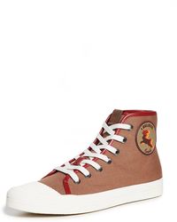 coach high top button up sneaker