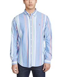Polo Ralph Lauren Fun Mix Stripe Button Down Shirt - Blue