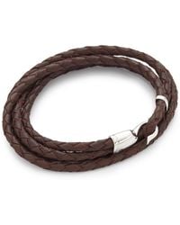 Men S Miansai Bracelets Miansai Trice Woven Leather Wrap Bracelet Lyst