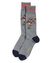 Polo Ralph Lauren Rugby Kicker Bear Socks - Gray
