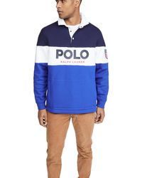 Polo Ralph Lauren Fleece Logo Rugby Shirt - Blue