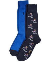 Polo Ralph Lauren Allover-pony Dress Socks - Blue