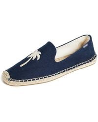 Soludos Palm Tree Smoking Slippers - Blue