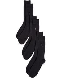 Polo Ralph Lauren 3 Pack Supersoft Flat Knit Socks - Black