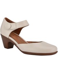 Easy Spirit Clarice Mary Jane Heels in Brown Leather (Brown) - Lyst