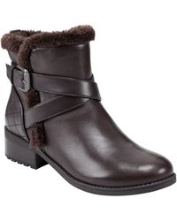 easy spirit kaymeen leather ankle booties