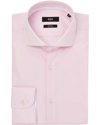BOSS | Jery Slim Solid Contrast Shirt | Lyst