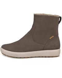 Ecco - Soft 7 Tred W Warm-Damen Halbhoher Stiefel Aus Nubukleder - Lyst