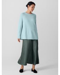 Eileen Fisher - Cashmere Silk Boucle Bliss Crew Neck Long Top - Lyst