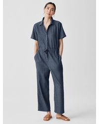 Eileen Fisher - Airy Organic Cotton Twill Jumpsuit - Lyst