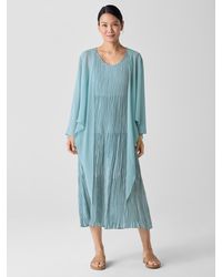 Eileen Fisher - Sheer Silk Georgette Tie Jacket - Lyst