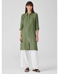 Eileen Fisher - Washed Organic Linen Délavé Shirtdress - Lyst