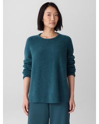 Eileen Fisher - Cashmere Silk Boucle Bliss Crew Neck Long Top - Lyst