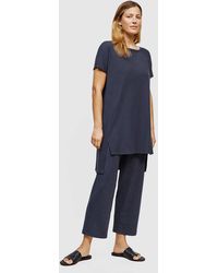 Eileen Fisher - Ribbed Wide Leg Pants In Nocturne At Nordstrom Rack - Lyst