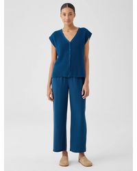 Eileen Fisher - Silk Georgette Crepe Straight Pant - Lyst