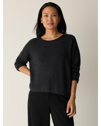Eileen Fisher - Merino Crew Neck Top In Regenerative Wool - Lyst