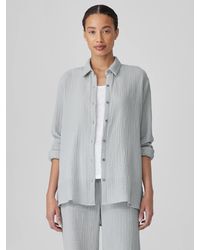 Eileen Fisher - Organic Cotton Lofty Gauze Classic Collar Shirt - Lyst