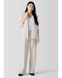 Eileen Fisher - Felted Wool Jersey Wide-leg Long Pant In Regenerative Wool - Lyst
