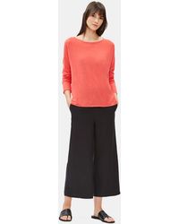Eileen Fisher - Organic Linen Cotton Bateau Neck Box-top - Lyst