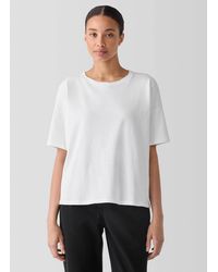 Eileen Fisher - Cozy Organic Cotton Slub Tee - Lyst