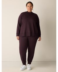 Eileen Fisher - Cozy Brushed Terry Hug Mock Neck Top - Lyst